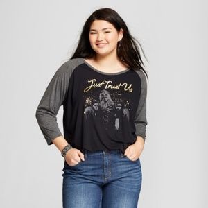 Star Wars "Just Trust Us" Graphic 3/4  Sleeve Top